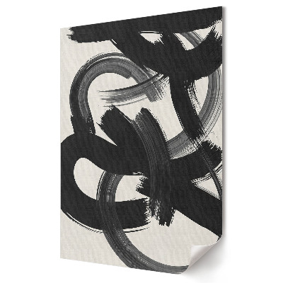 Poster de perete Tușe de pensulă negre abstracte