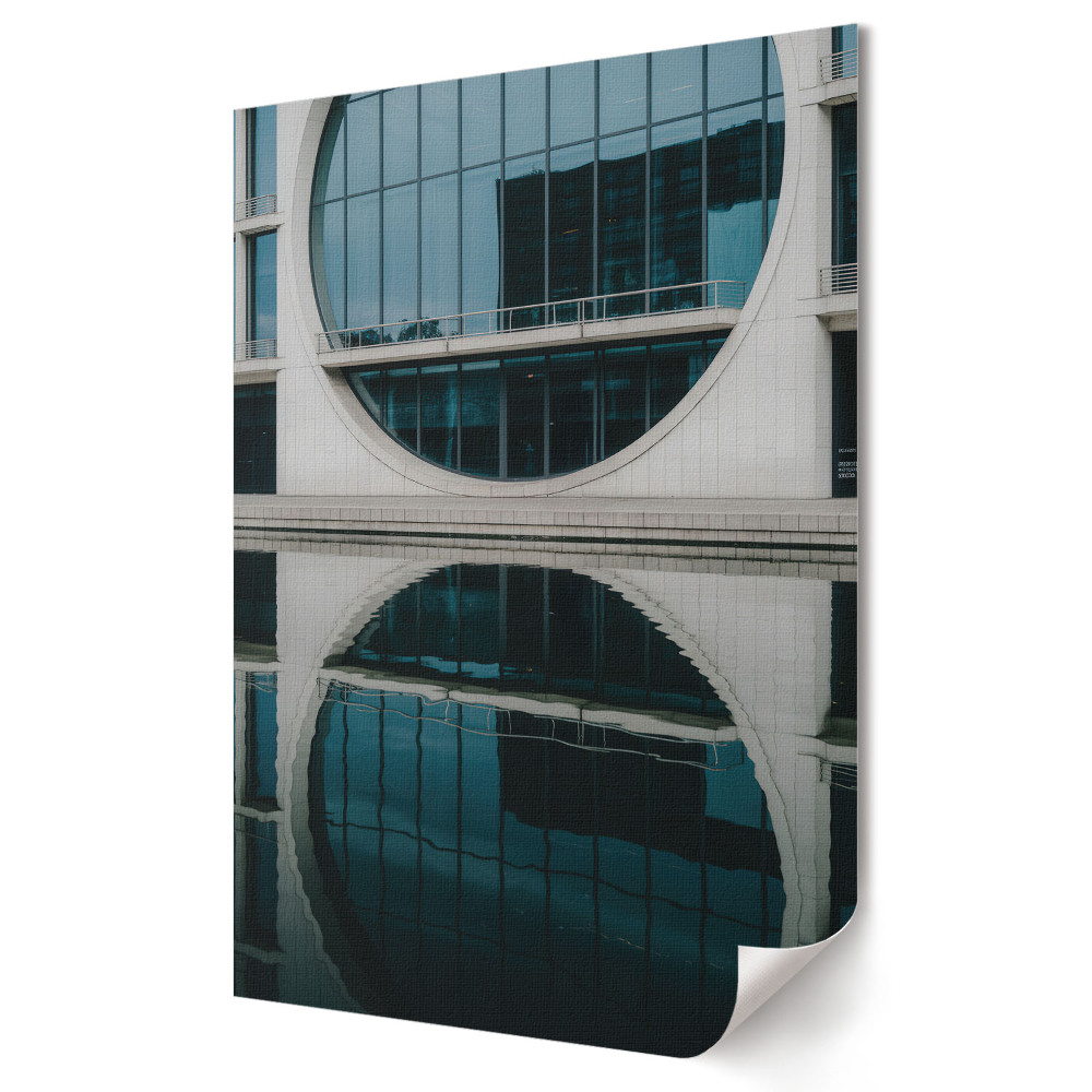 Grafică murală pe pânză Arhitectură modernă reflectată în apă