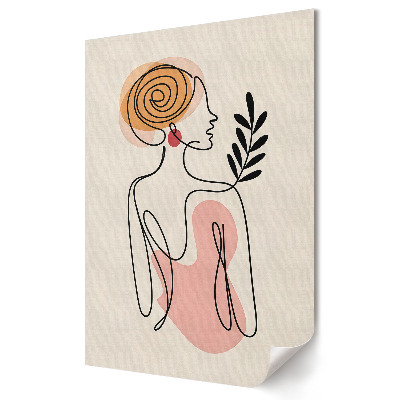 Poster decorativ Siluetă feminină cu accente naturale
