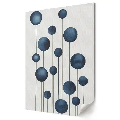 Tablou canvas cu grafică murală abstractă cu bile albastre