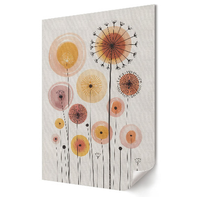 Grafică murală pe pânză Inspirații florale în nuanțe pastelate