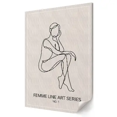 Poster decorativ cu artă minimalistă a liniilor feminine