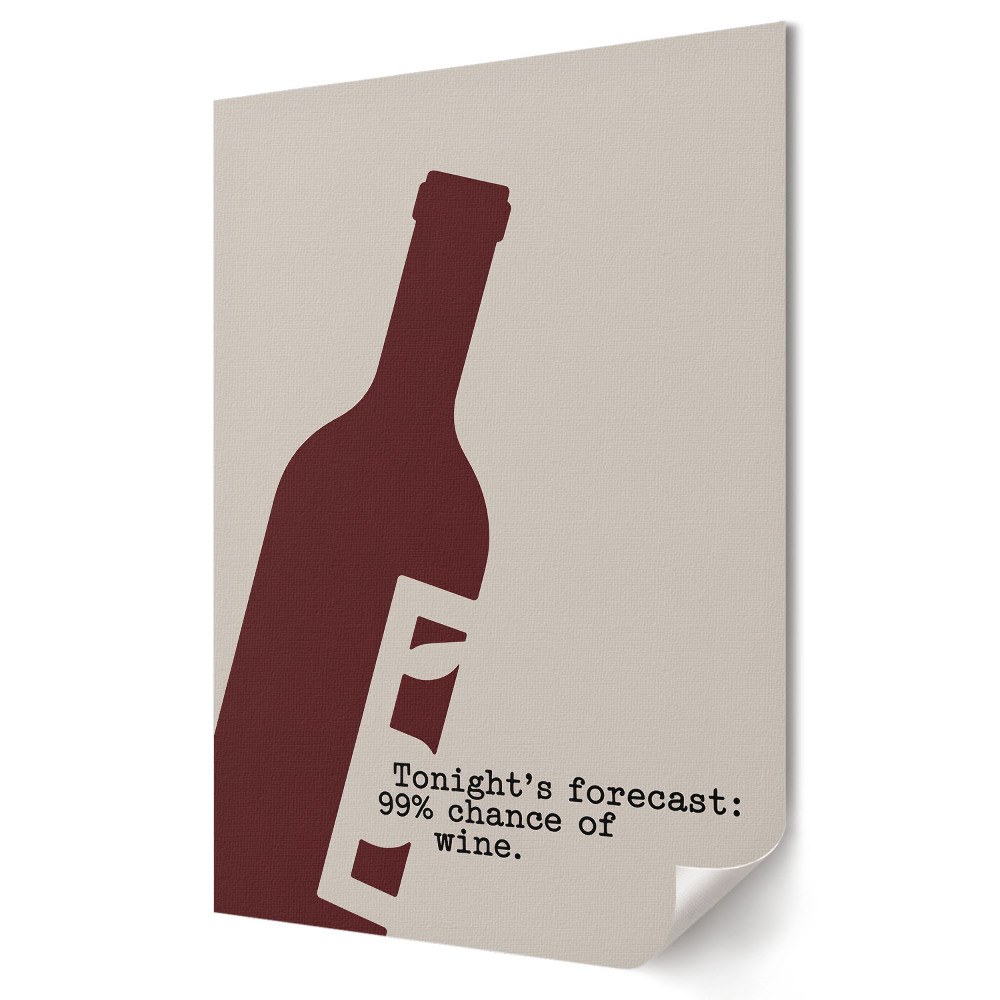 Grafică murală pe pânză Prognoza pentru seară: 99% vin