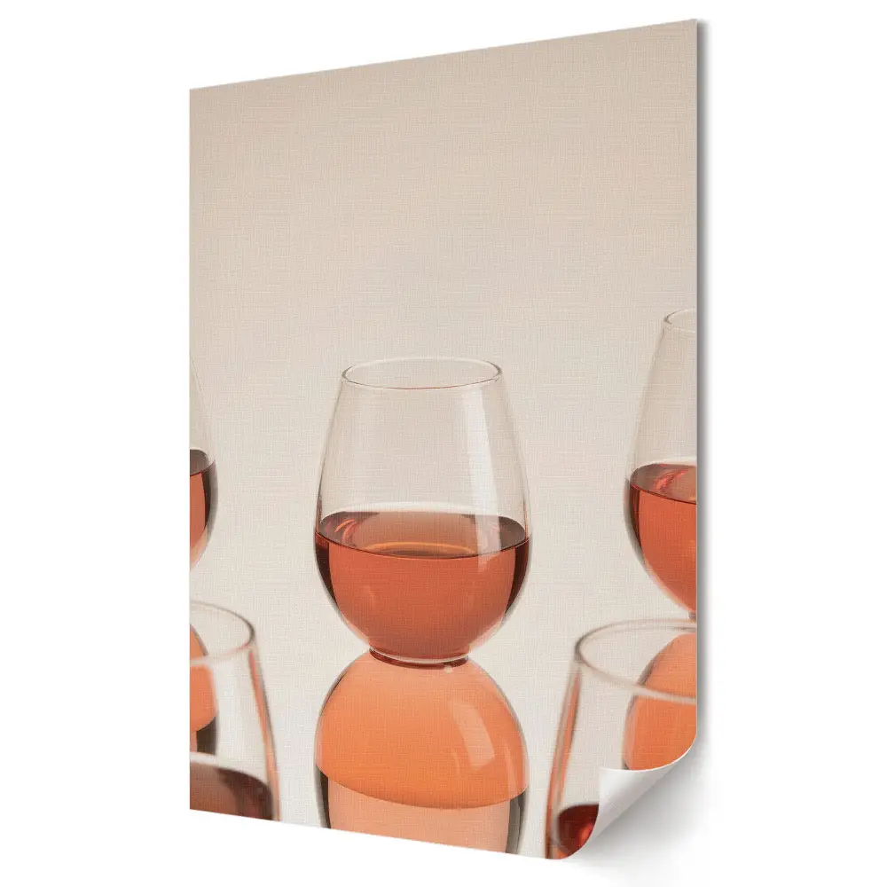 Poster decorativ cu pahar de vin rosé