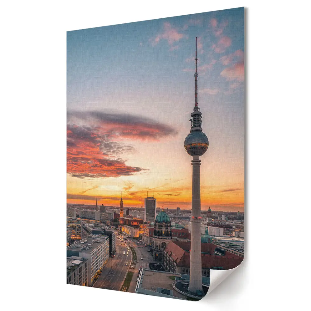Poster de perete cu apus de soare peste Berlin