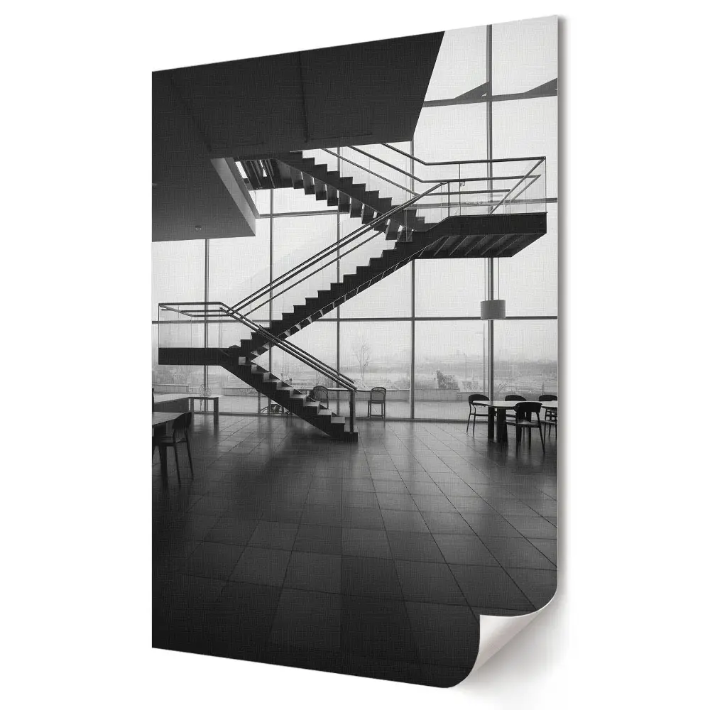 Poster decorativ cu scară în stil monocrom