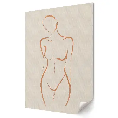 Poster de perete cu siluetă feminină minimalistă desenată în linii