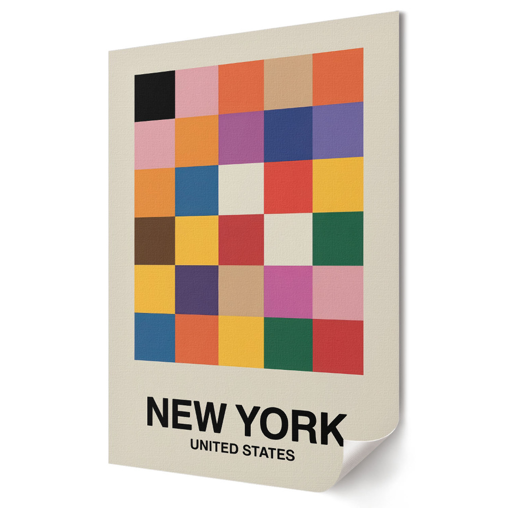 Grafică murală pe pânză Mozaicul colorat al New York-ului