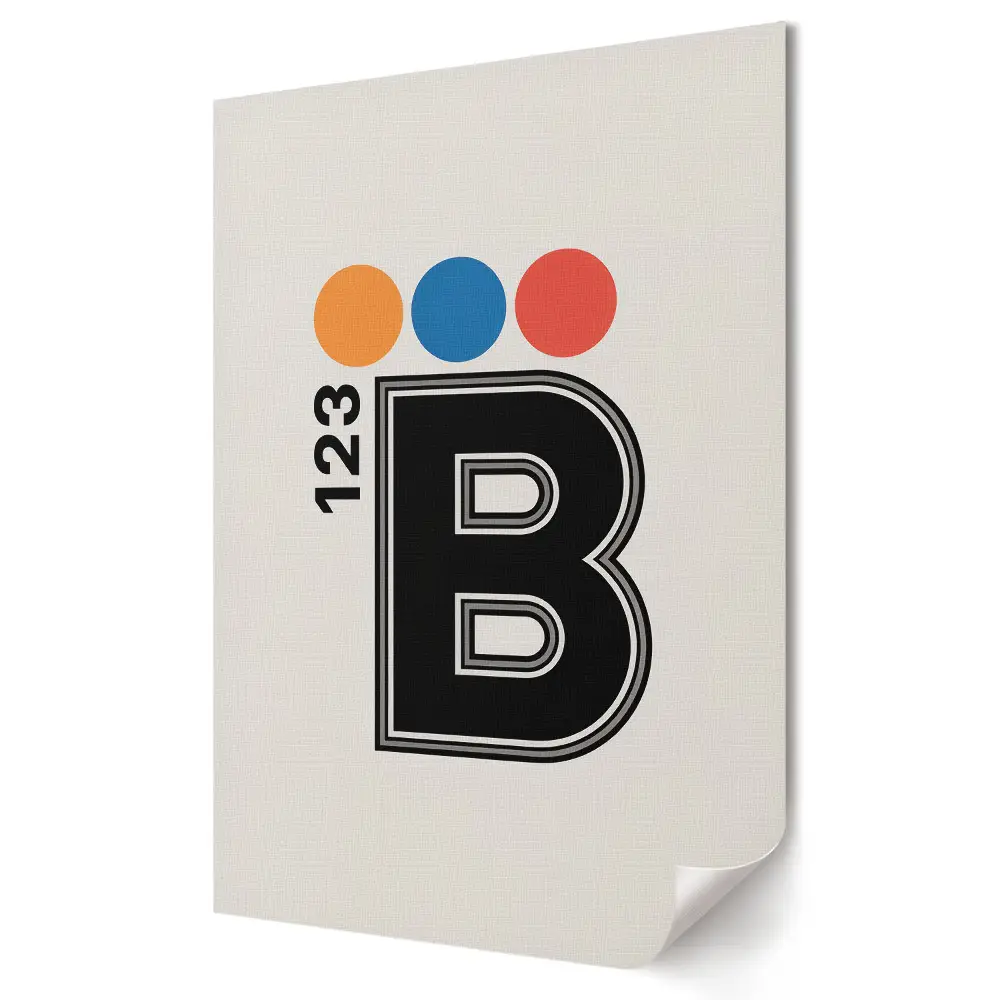 Poster de perete cu design colorat și litera B