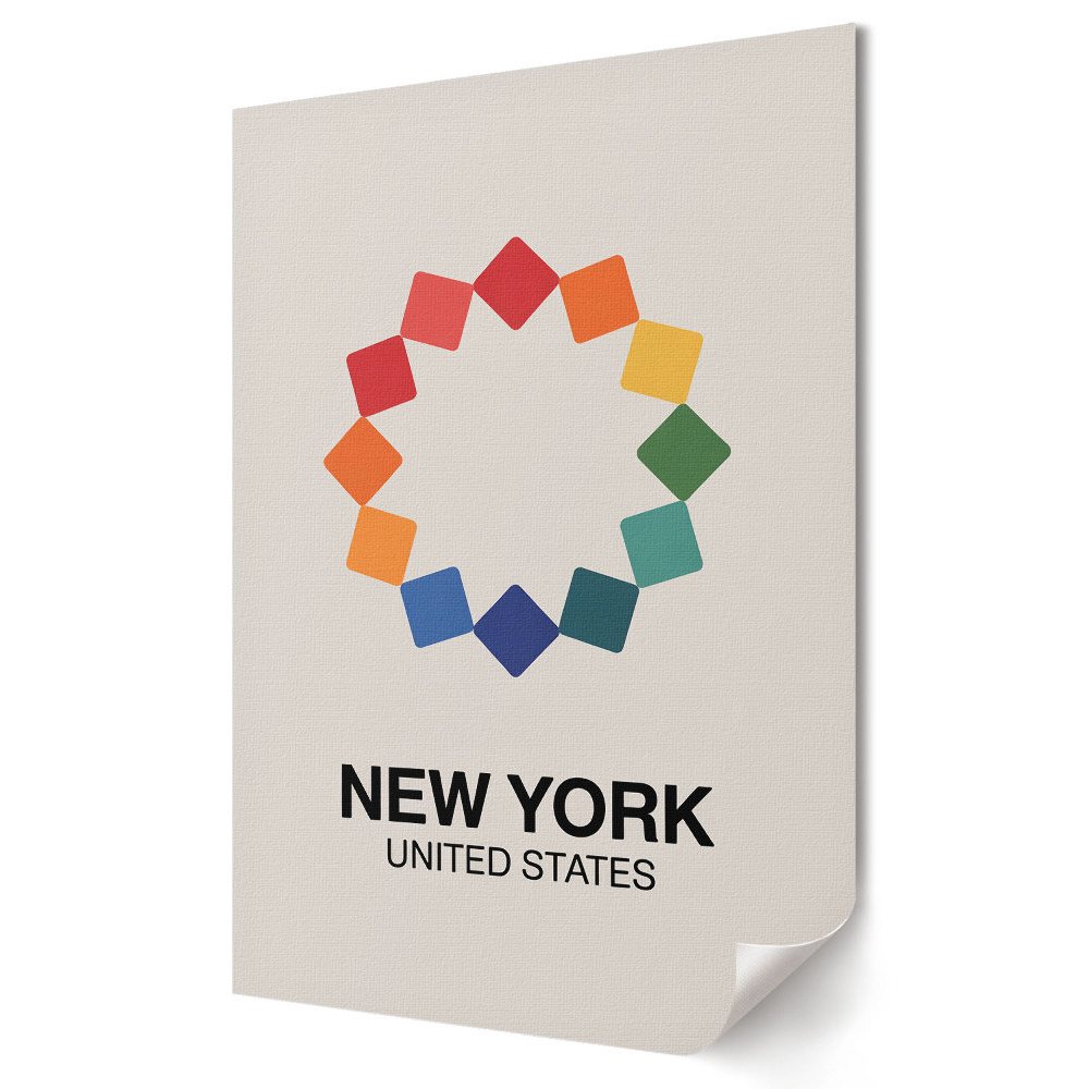 Grafică murală pe pânză Hartă colorată a orașului New York