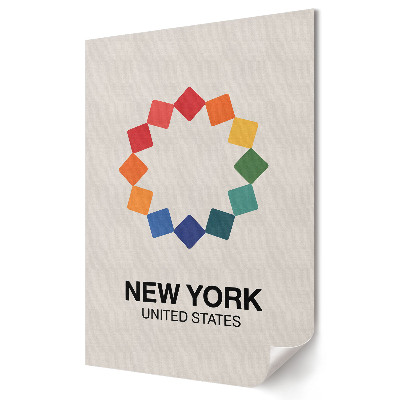 Grafică murală pe pânză Hartă colorată a orașului New York