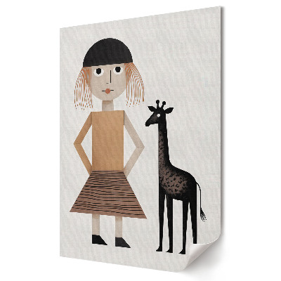 Poster de perete Prietenia din copilărie cu o girafă