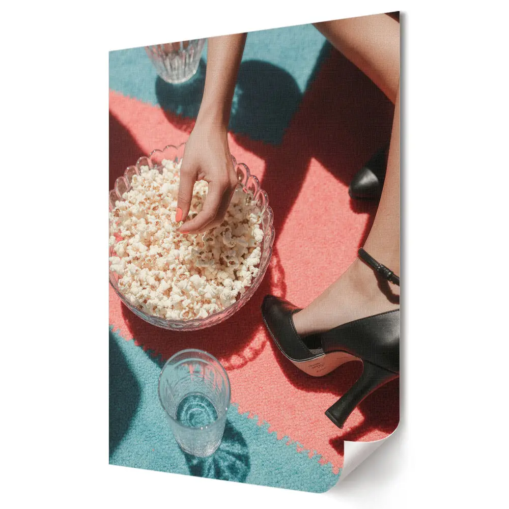 Poster de perete cu popcorn și stil elegant în lumina soarelui de vară