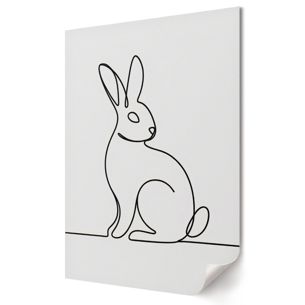 Poster decorativ Contur minimalist de iepure în linii