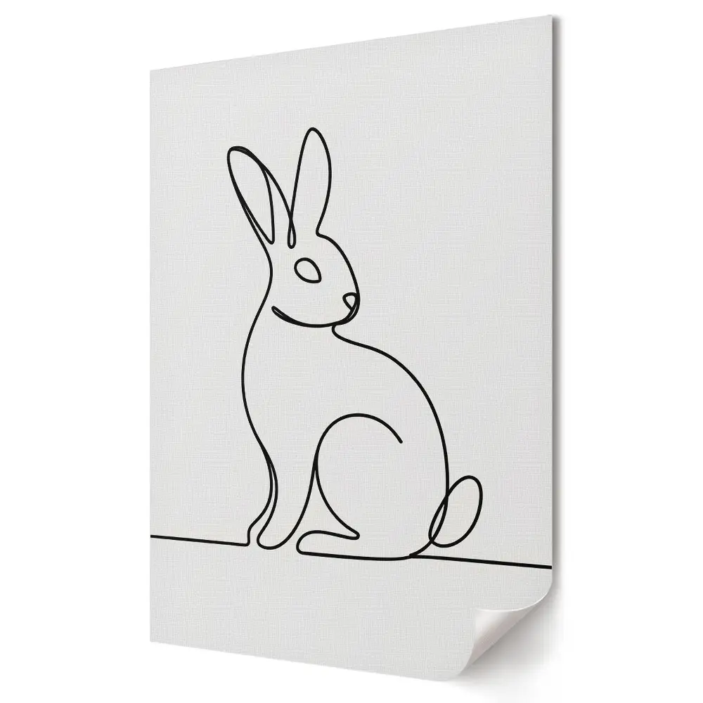 Poster decorativ cu contur minimalist de iepure