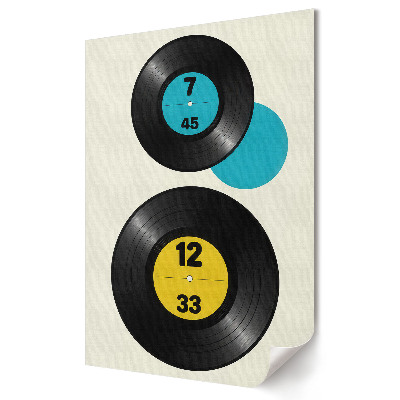 Poster decorativ Tempo muzical pe discuri de vinil