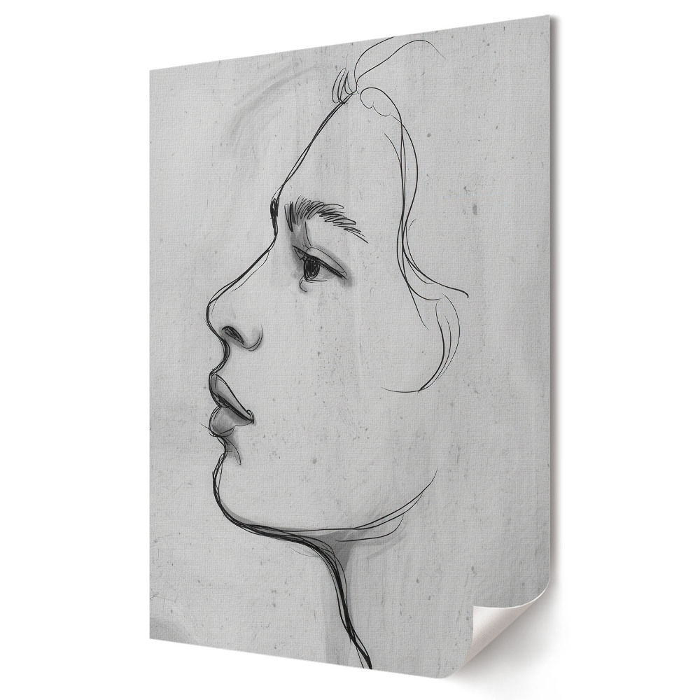 Poster decorativ Un portret minimalist în nuanțe de gri