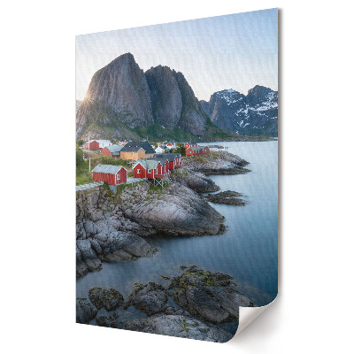 Poster decorativ Căsuțe pitorești pe fiordul norvegian