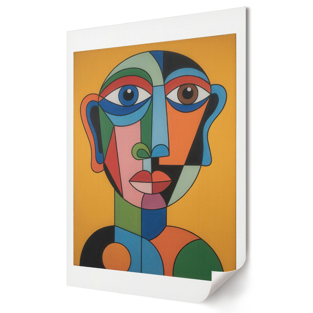 Poster de perete Abstracție geometrică colorată a feței