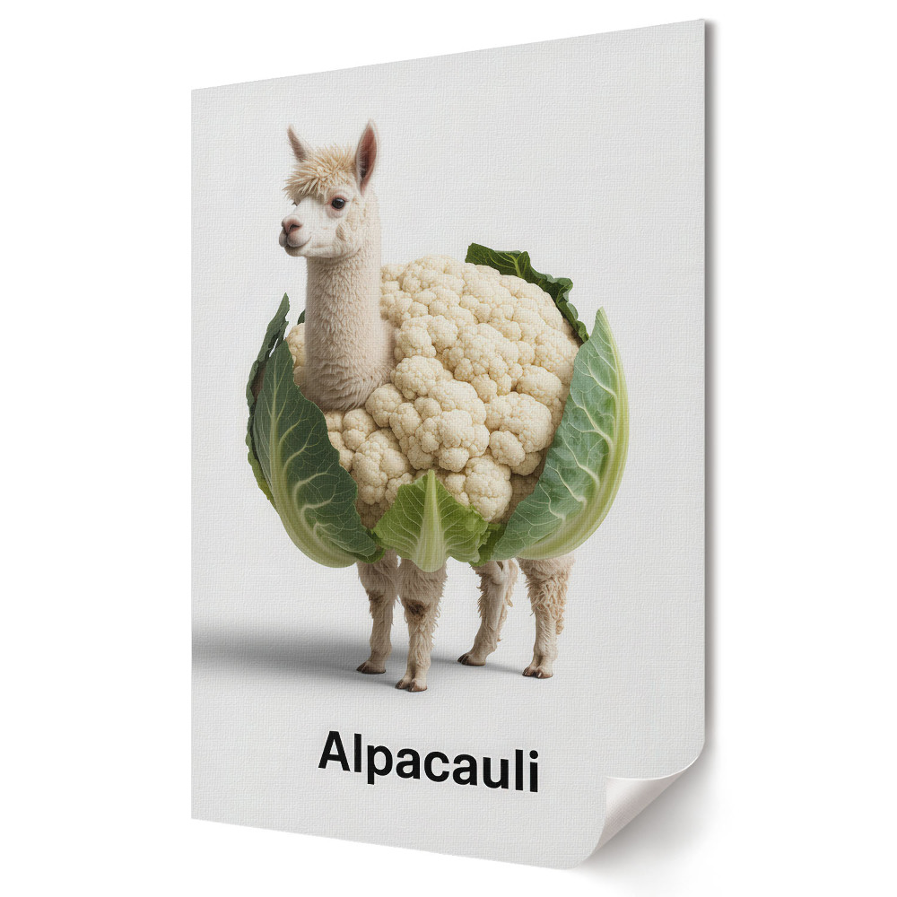 Poster de perete Alpaca în varză și conopidă