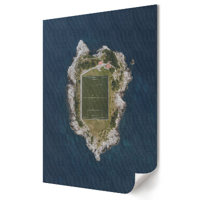 Poster decorativ O insulă de fotbal cu oceanul în fundal