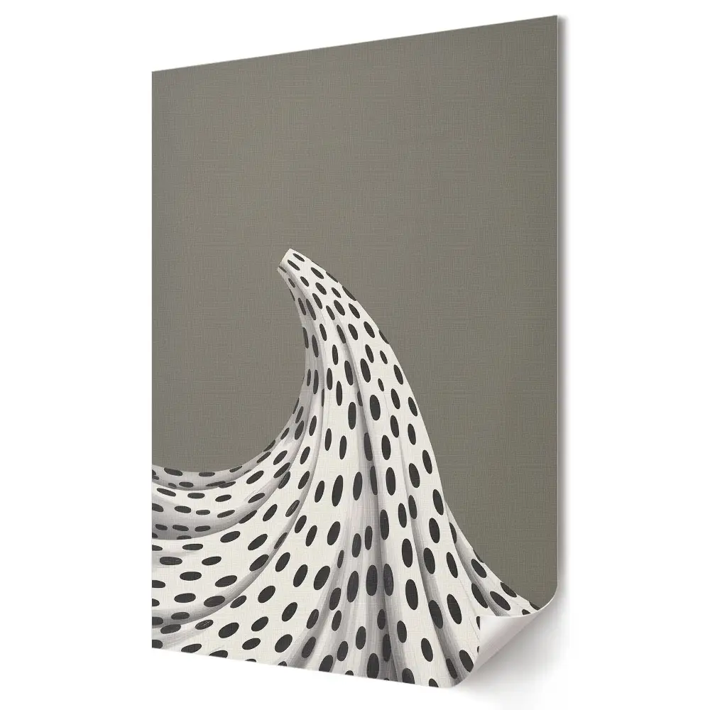 Tablou canvas abstract Val dinamic cu puncte alb-negru