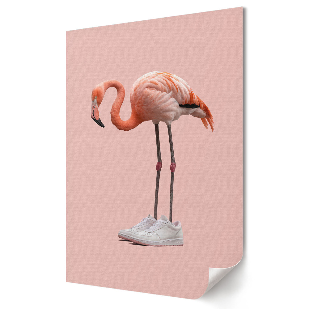 Poster de perete Flamingo în pantofi sport roz