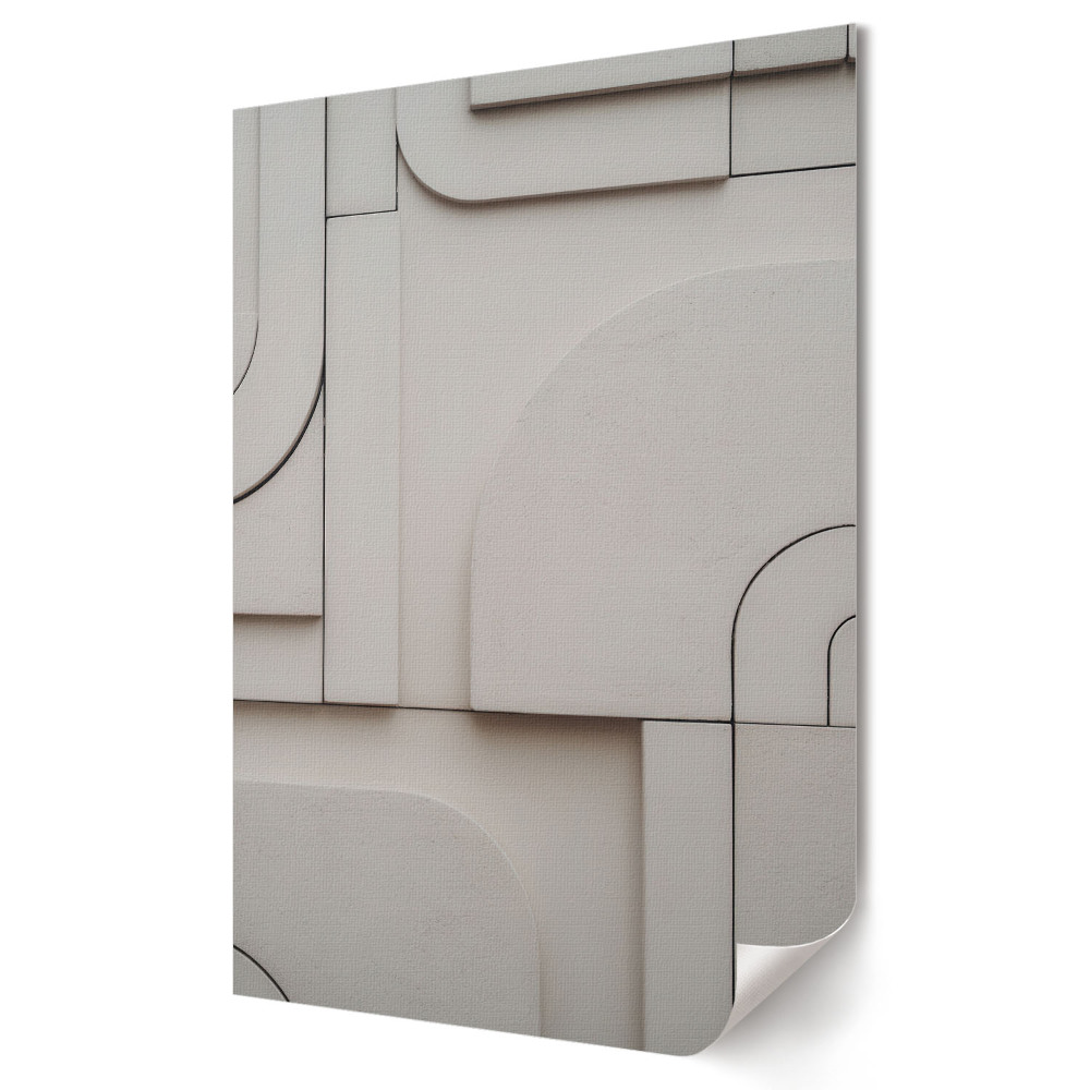 Grafică murală pe pânză Compoziție geometrică minimalistă în bej