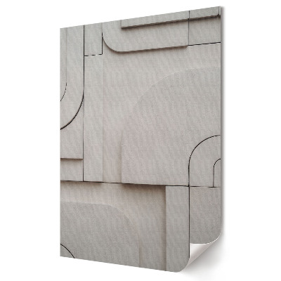 Grafică murală pe pânză Compoziție geometrică minimalistă în bej