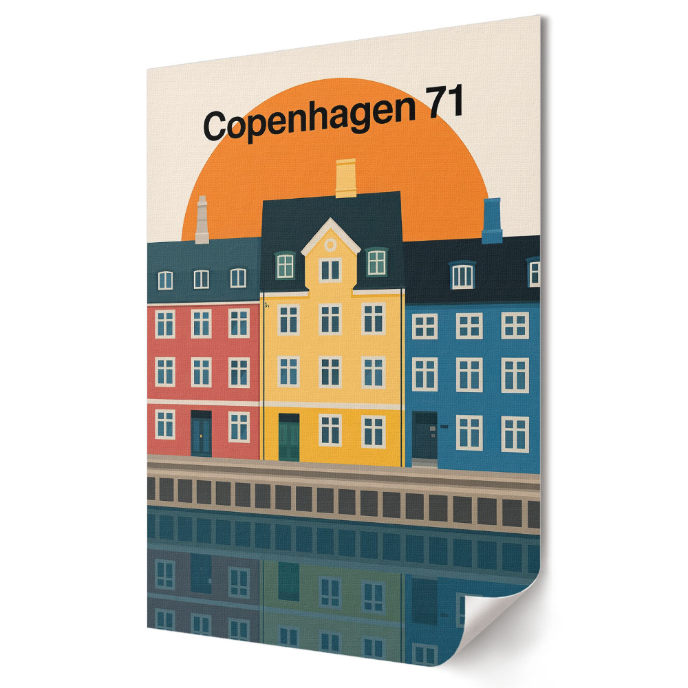 Grafică murală pe pânză Casele de apartamente colorate din Copenhaga, în 71