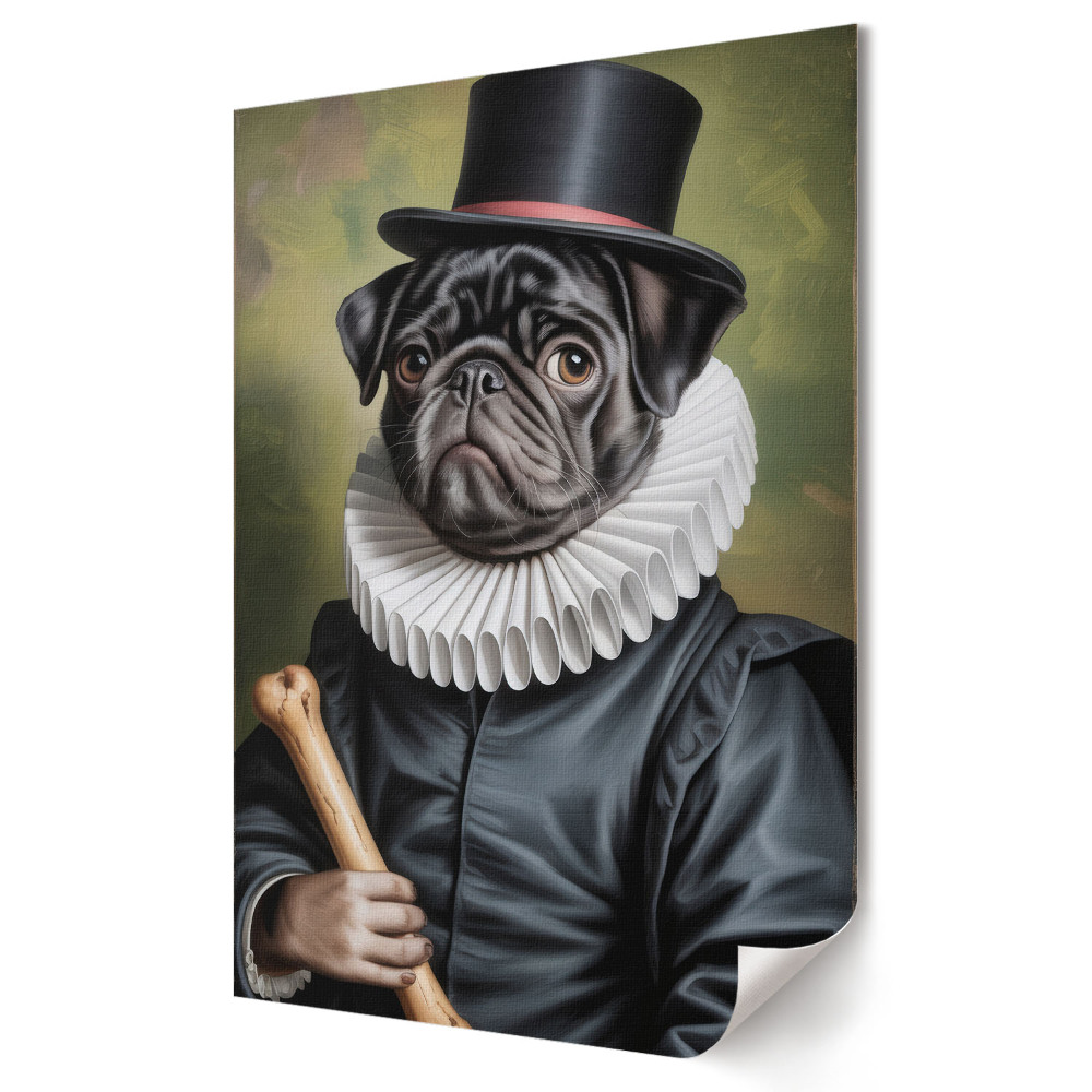 Poster decorativ Un câine într-un costum elegant de epocă