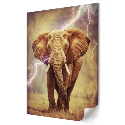 Poster de perete Puterea naturii cu un elefant într-o furtună
