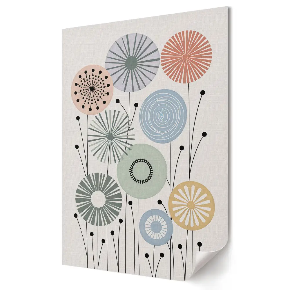 Tablou canvas cu aranjament floral în culori pastelate