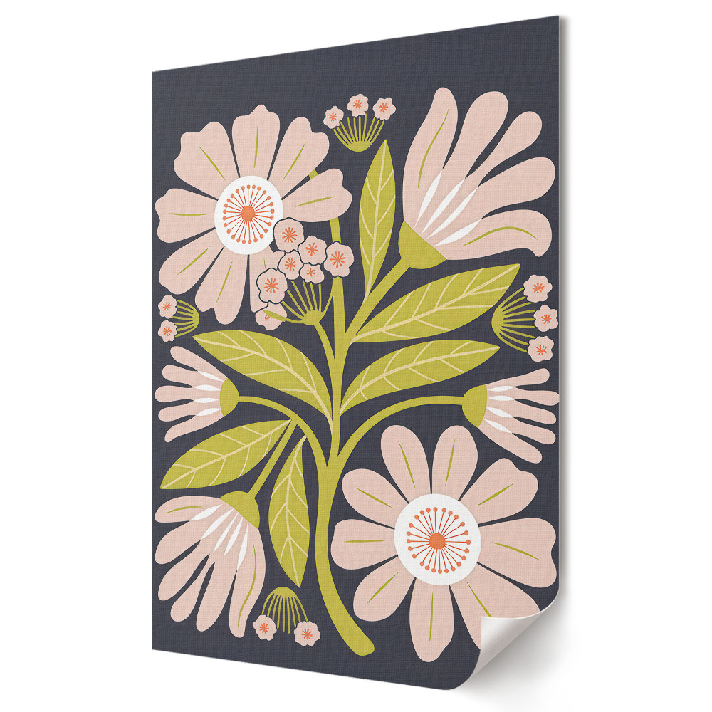 Poster de perete Model floral pe un fundal închis