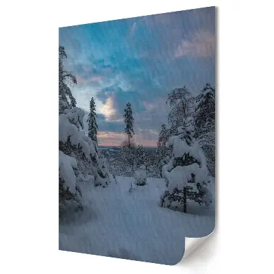 Tablou canvas cu peisaj de iarnă în zori geroase
