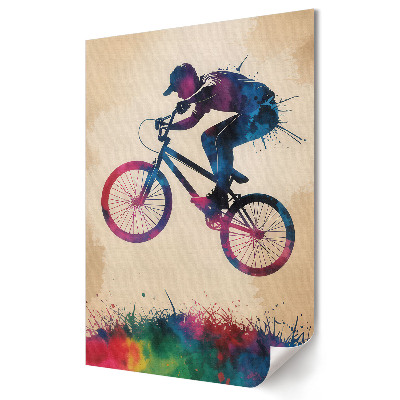 Grafică murală pe pânză Săritură colorată cu bicicleta BMX