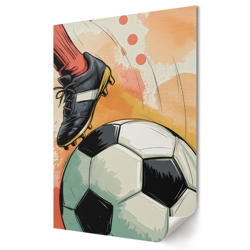 Poster decorativ Acțiune dinamică pe terenul de fotbal