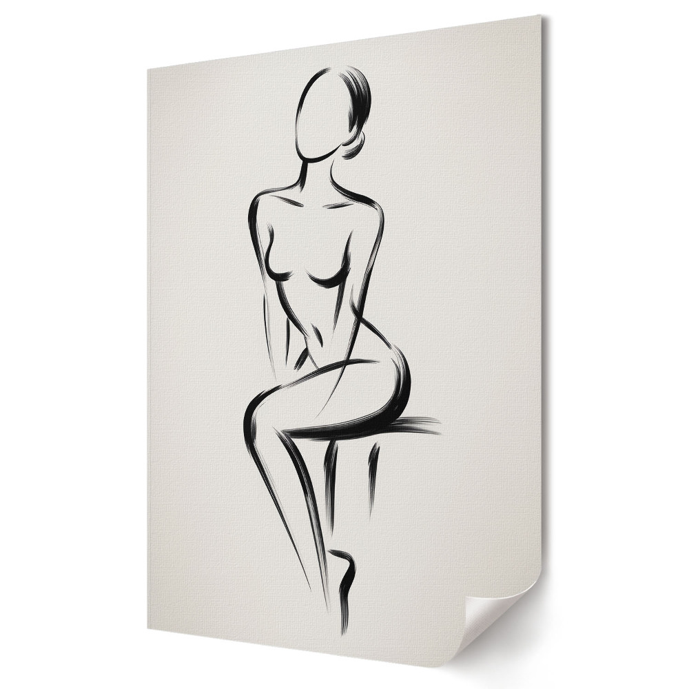 Grafică murală pe pânză Siluetă elegantă în stil minimalist
