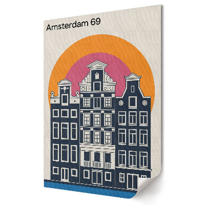 Grafică murală pe pânză Casele de tip „Tenement” retro din Amsterdam