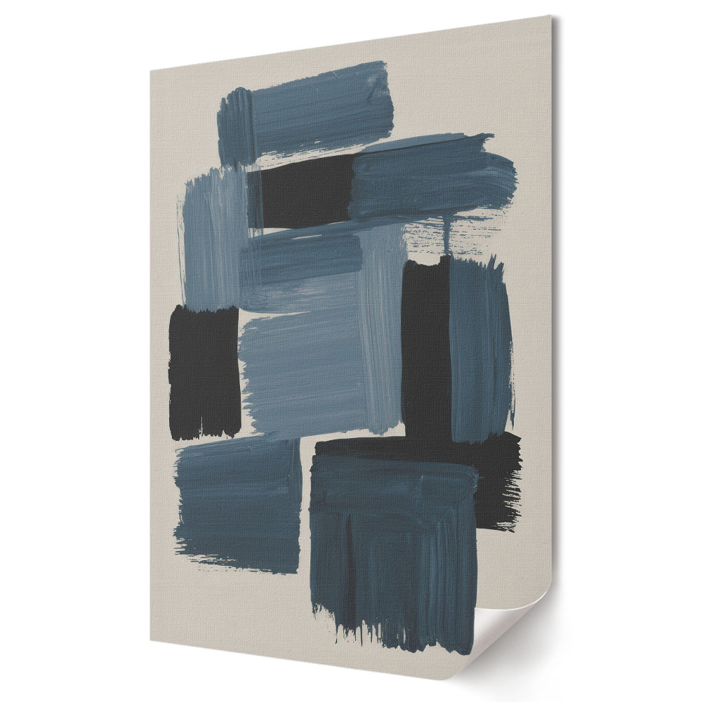 Poster decorativ Nuanțe abstracte de albastru și negru