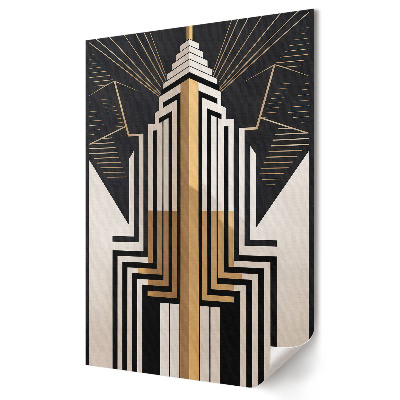 Poster decorativ Art Deco zgârie-nori aurii