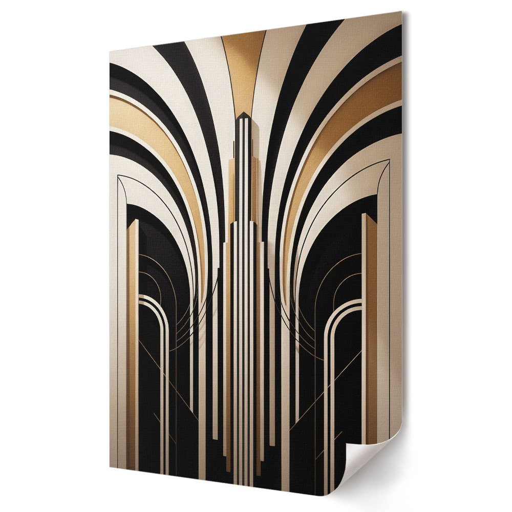 Poster decorativ Linii aurii în stil Art Deco