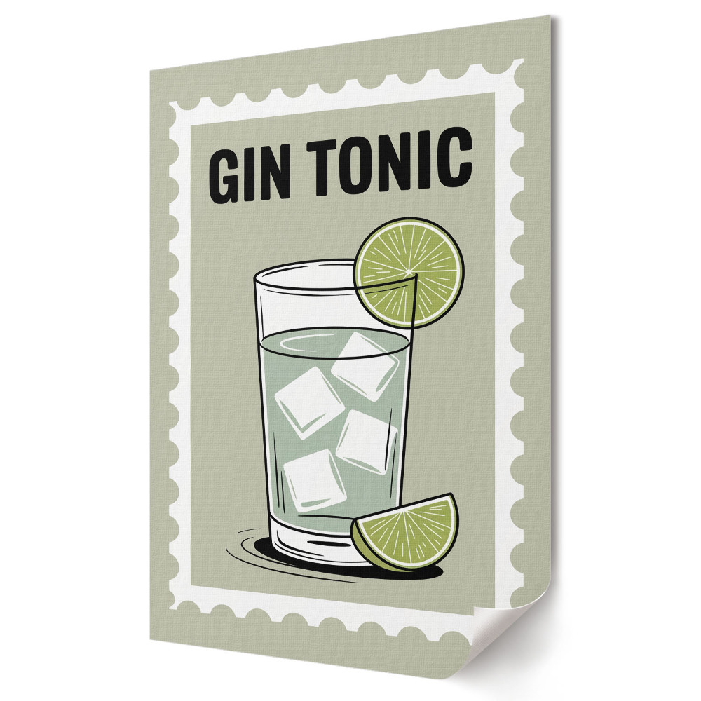 Grafică murală pe pânză Gin răcoritor cu lime