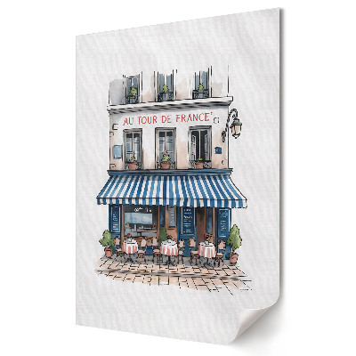 Grafică murală pe pânză O cafenea fermecătoare din Paris