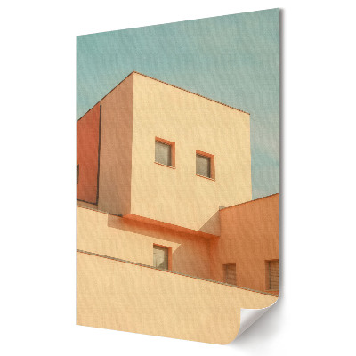 Grafică murală pe pânză Arhitectură modernă în culori pastelate