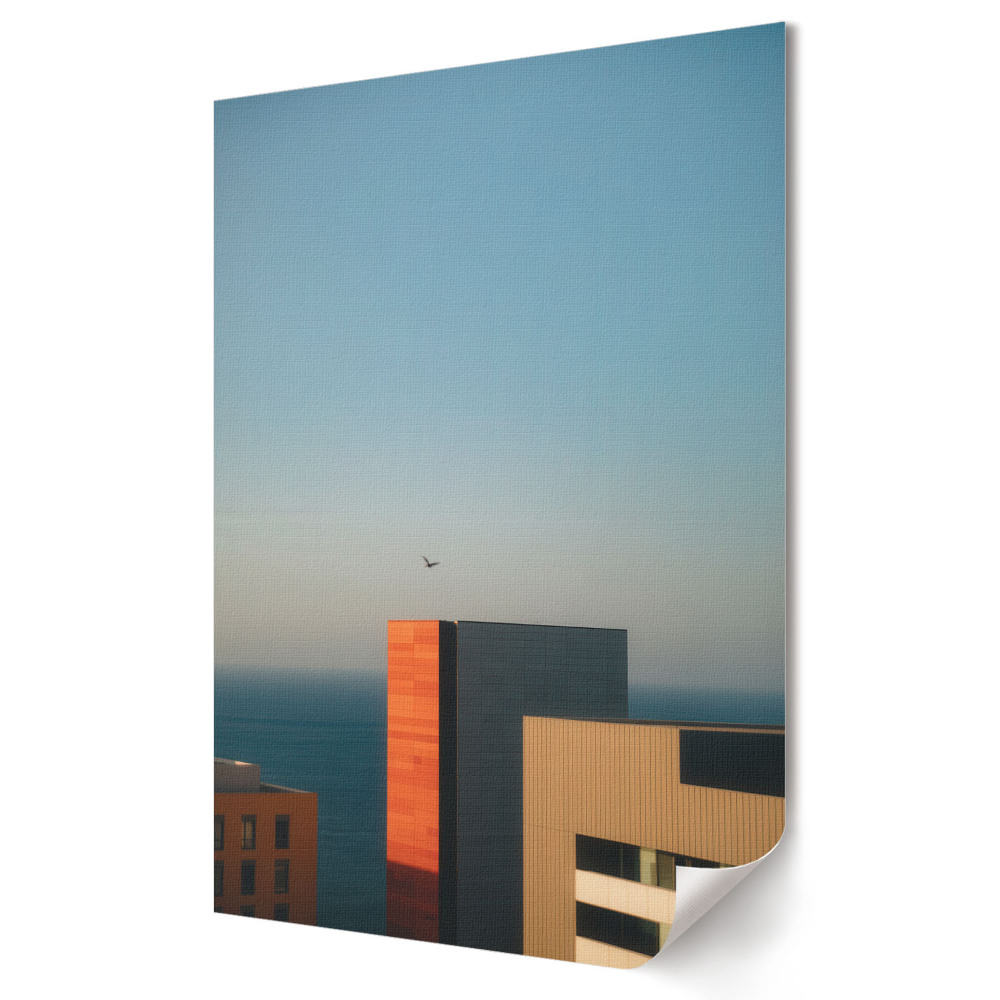 Grafică murală pe pânză Arhitectură modernă lângă ocean