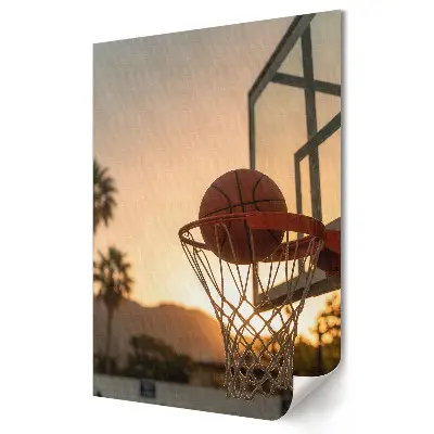Poster decorativ cu apus de soare pe teren de baschet