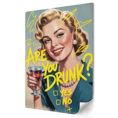 Tablou pe pânză cu design amuzant despre alcool