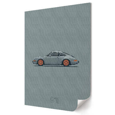 Grafică murală pe pânză Porsche 911 elegant, cu design minimalist