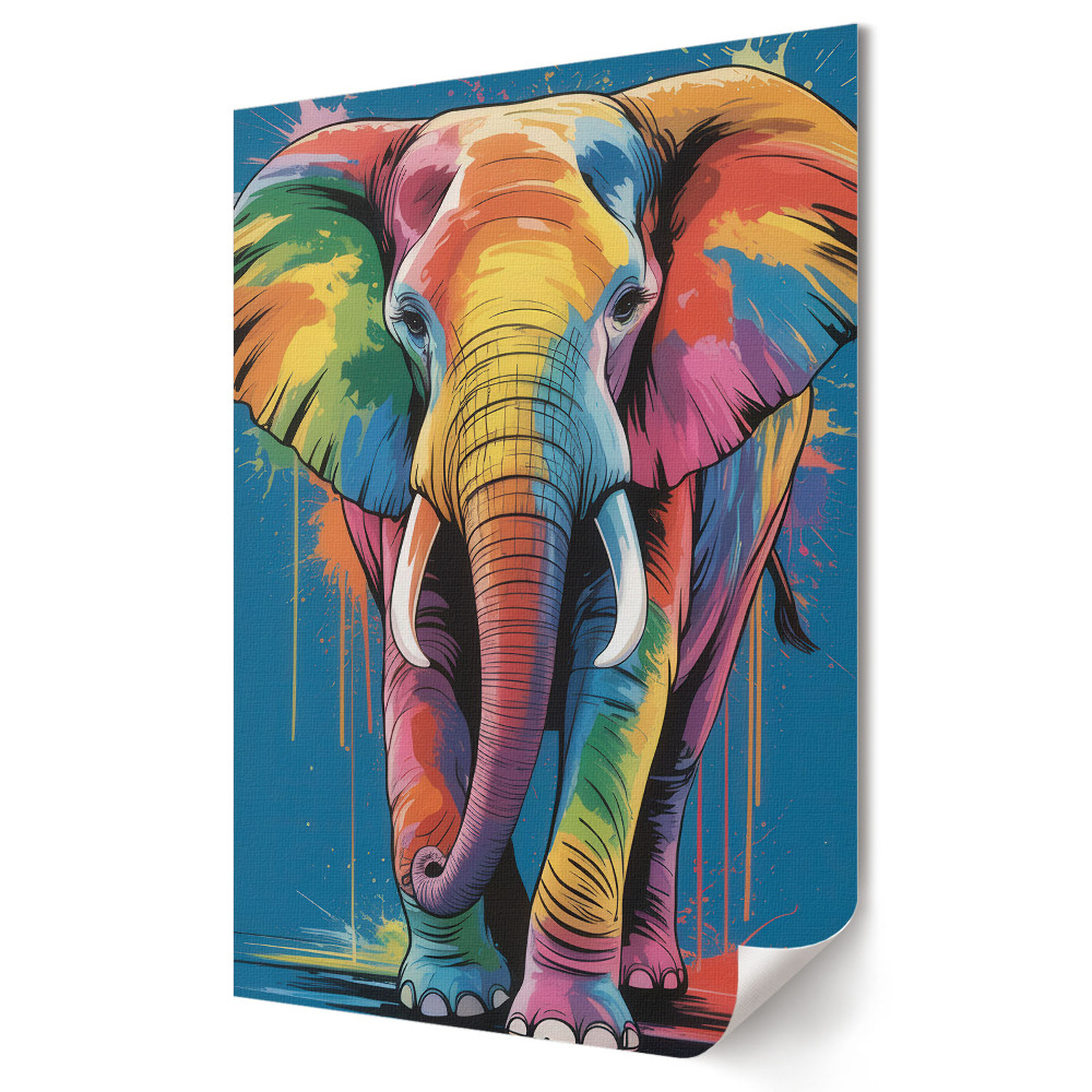 Poster de perete Elefant colorat într-un stil artistic
